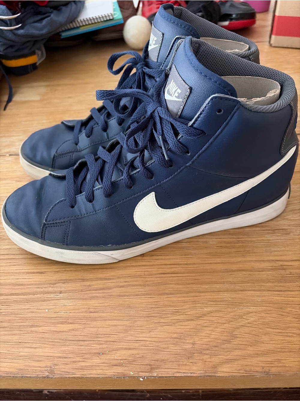Nike Sweet Navy and White High-Top Sneakers